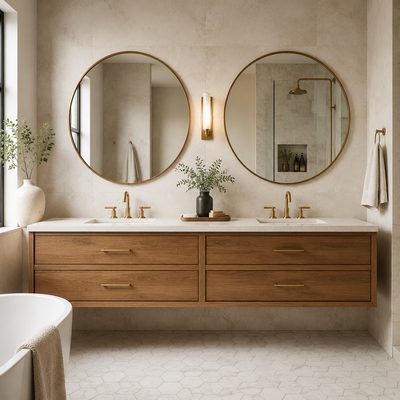 Hexagon mosaic bathroom floor