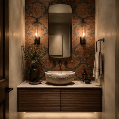 Encaustic powder room