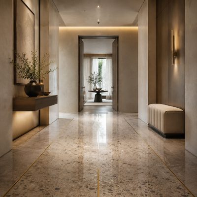 Terrazzo entry floor