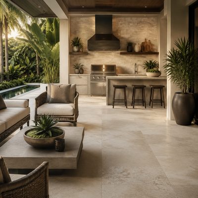 Lanai porcelain pavers