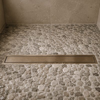 Pebble shower floor