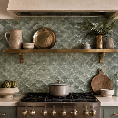Fish-scale backsplash